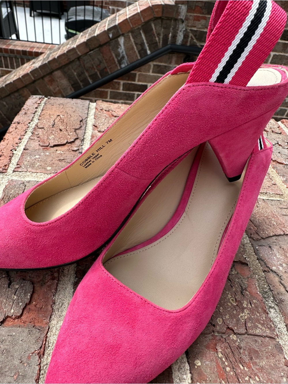 Botkier, Women’s Hot Pink Pointed Toe Slingback SuedePumps size 7 - Picture 2 of 8